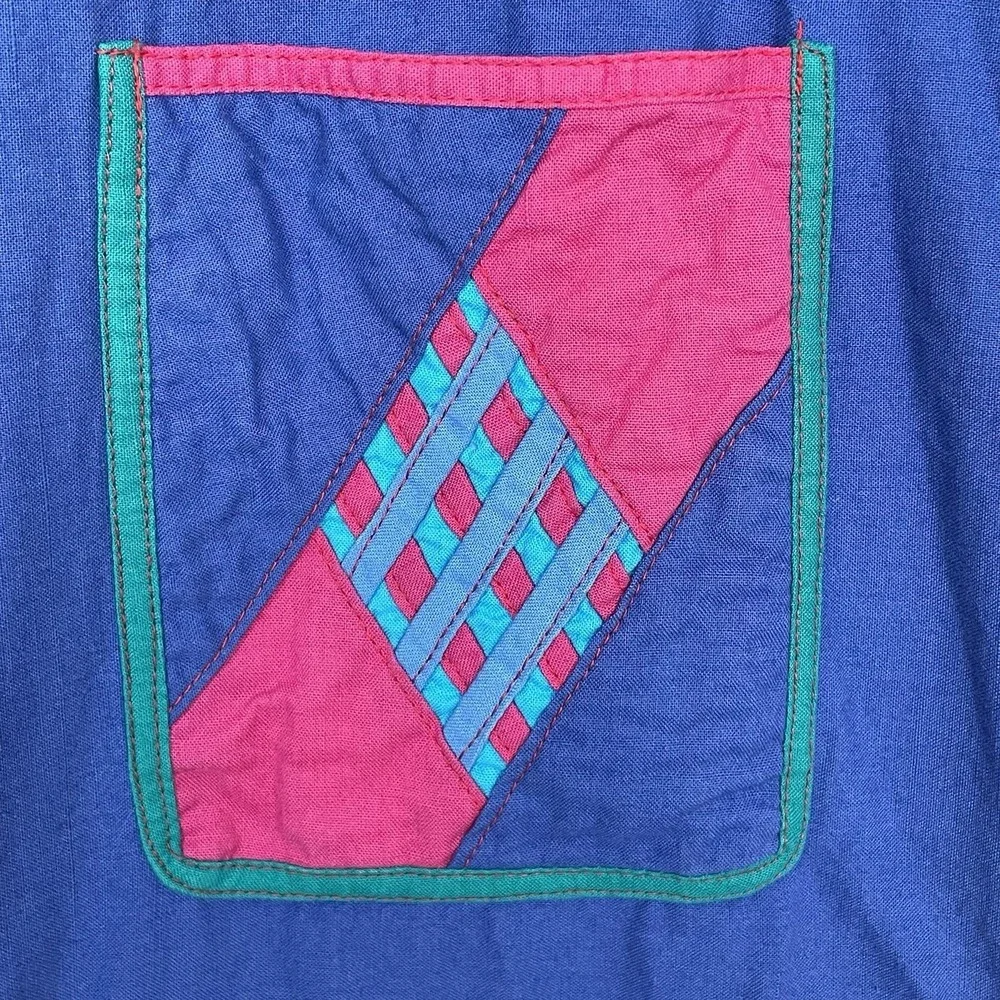 Vintage Maximalist Colorblock Patchwork Jacket Womens XL Reversible Boho Artsy‎